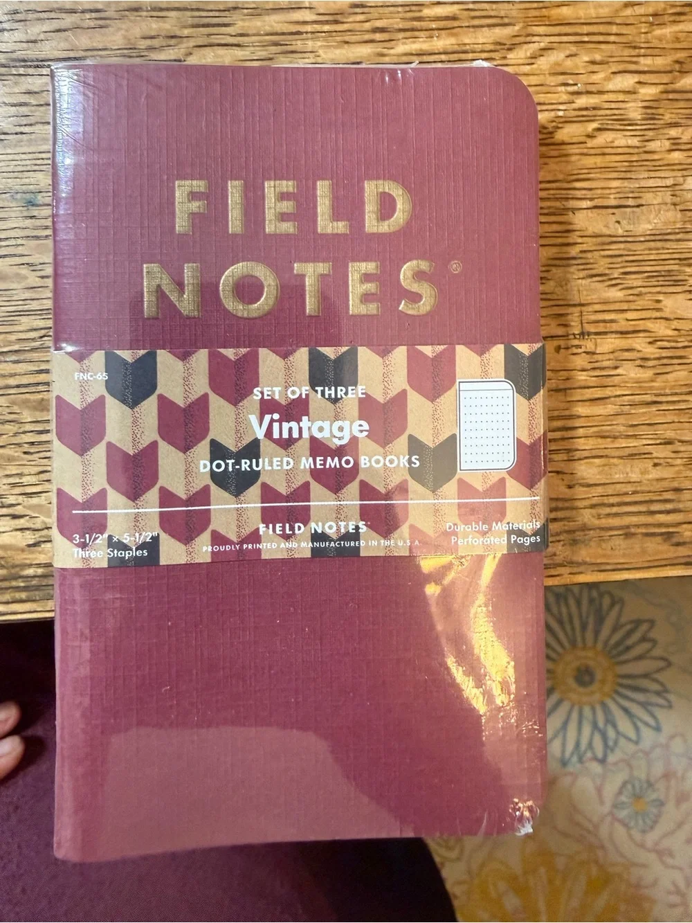 Field Notes 3 small Notebooks - Burgundy and gold